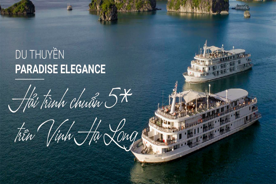 Du thuyền du thuyền Paradise Elegance cruises một trong những du thuyền 5 sao đẳng cấp hàng đầu tại Hạ Long